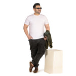Men's Plus Size Cargo Pocket Charcoal Grey Denim Jogger - Style Code "KGDJGR-406014