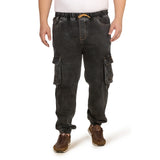 Men's Plus Size Cargo Pocket Charcoal Grey Denim Jogger - Style Code "KGDJGR-406014
