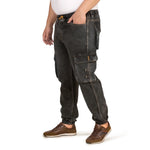 Men's Plus Size Cargo Pocket Charcoal Grey Denim Jogger - Style Code "KGDJGR-406014