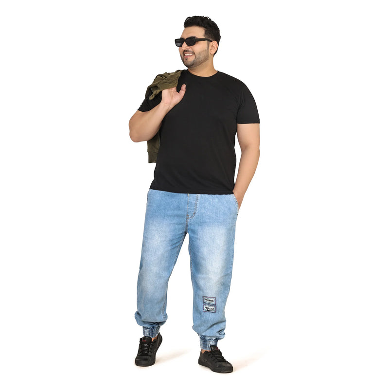 Kagad Jeans Men Regular and Plus Size Baggy  Fit Light  Blue  Color  Denim Jeans Jogger - Style Code 
