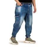 Kagad Jeans Men Regular and Plus Size Regular Fit Mid Blue  Color  Denim Jeans Jogger - Style Code "KGDJGR-406006