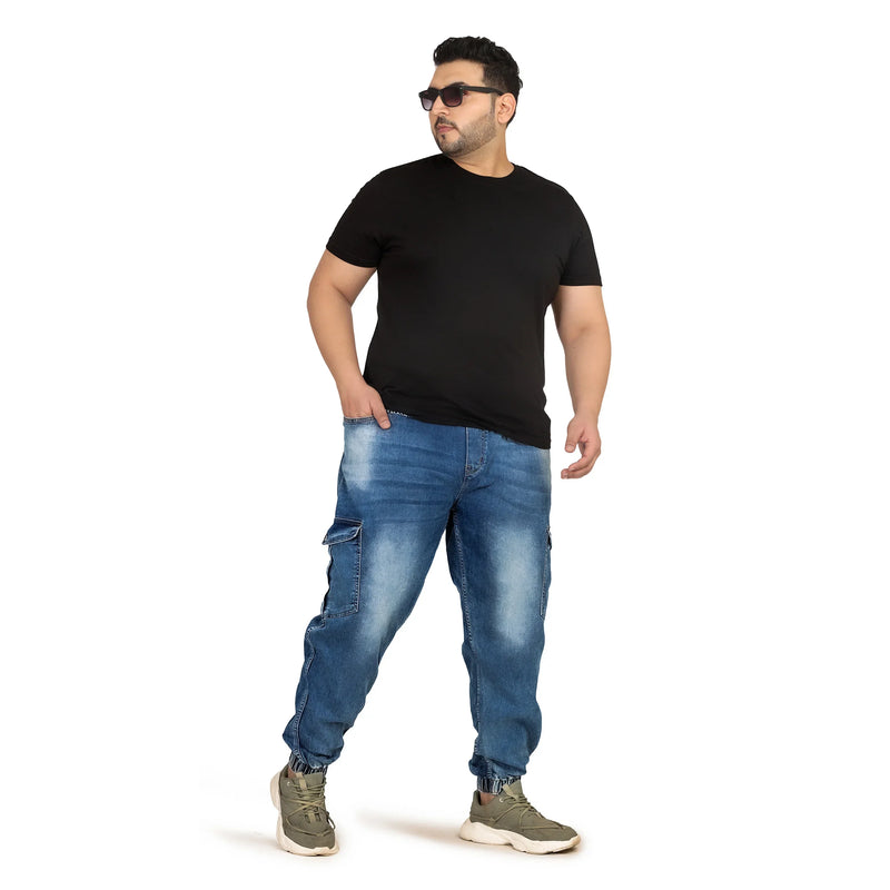 Kagad Jeans Men Regular and Plus Size Regular Fit Mid Blue  Color  Denim Jeans Jogger - Style Code 