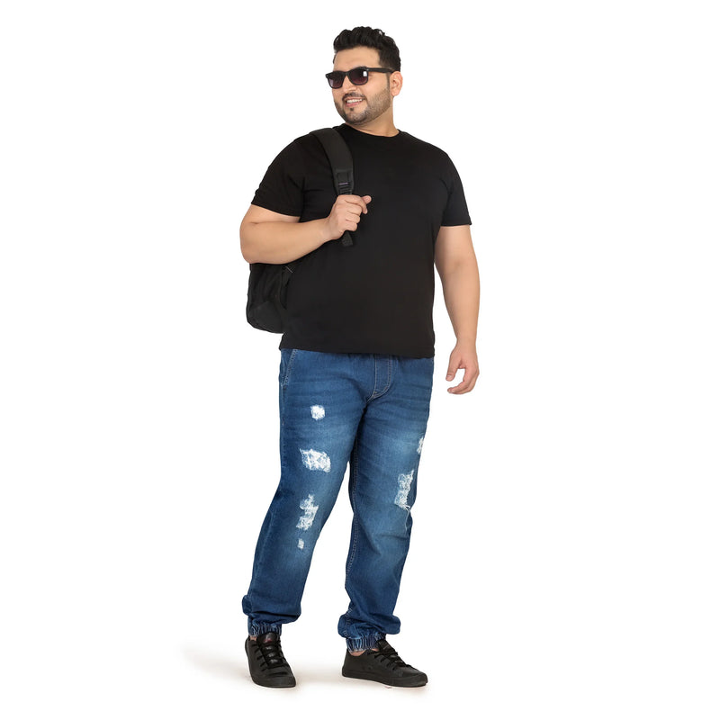 Kagad Jeans Men Regular and Plus Size Regular Fit Mid Blue  Color  Denim Jeans Jogger - Style Code 