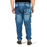 Kagad Jeans Men Regular and Plus Size Regular Fit Mid Blue Color Blast Denim Jeans Jogger - Style Code "KGDJGR-406003