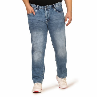 Men's Plus Size Regular Fit Light Blue Denim Jeans - Style Code "KGDJN-408002