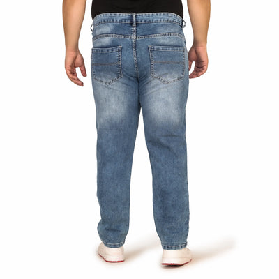 Men's Plus Size Regular Fit Light Blue Denim Jeans - Style Code "KGDJN-408002