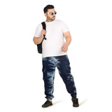 Kagad Jeans Men Regular and Plus Size Regular Fit Navy White Color Blast Denim Jeans Jogger - Style Code "KGDJGR-406002