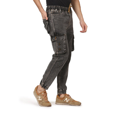 Kagad Jeans Men Regular Fit Charcoal grey Blue Denim Jeans Jogger - Style Code "KGDJGR-401004
