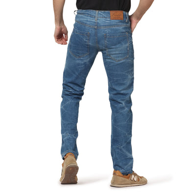 Kagad Jeans Men Straight Fit Blue Textured Denim Jeans - Style Code "KGDJNS-403007
