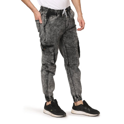 Kagad Jeans Men Regular  Fit Textured Grey Denim Jeans Jogger - Style Code "KGDJGR-401005