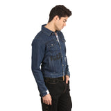 Kagad Jeans Men Regular Fit Dark Blue Printed Denim Jacket - Style Code "KGDJKT-402002