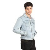 Kagad Jeans Men Regular Fit Light Blue Printed Denim Jacket - Style Code "KGDJKT-402003