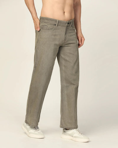 Kagad Jeans Mens Wide Leg Loose Fit Sun Bleached Khaki Jeans - Style Code "KGDJN-403043