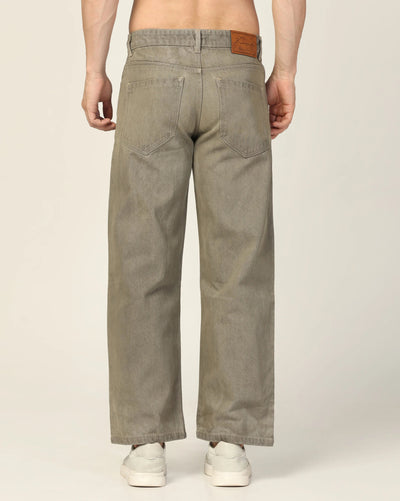Kagad Jeans Mens Wide Leg Loose Fit Sun Bleached Khaki Jeans - Style Code "KGDJN-403043