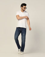 Kagad Jeans Mens Regular Fit Rugged Two Tone Mid Night Blue Jeans - Style Code "KGDJN-403026