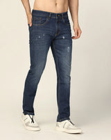 Kagad Jeans Mens Regular Fit Rugged Two Tone Mid Night Blue Jeans - Style Code "KGDJN-403026