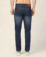 Kagad Jeans Mens Regular Fit Rugged Two Tone Mid Night Blue Jeans - Style Code "KGDJN-403026