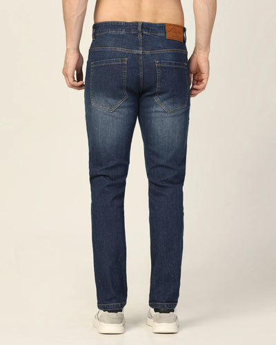 Kagad Jeans Mens Regular Fit Rugged Two Tone Mid Night Blue Jeans - Style Code "KGDJN-403026