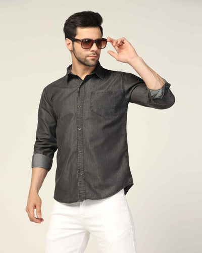 Kagad Jeans Mens Slim Fit Shirt Dark Grey - Style Code "KGDSHT-403053