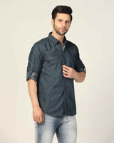 Kagad Jeans Mens Slim Fit Shirt Deep Ocean Blue - Style Code "KGDSHT-403056