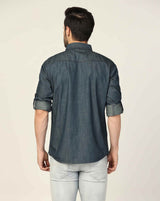 Kagad Jeans Mens Slim Fit Shirt Deep Ocean Blue - Style Code "KGDSHT-403056