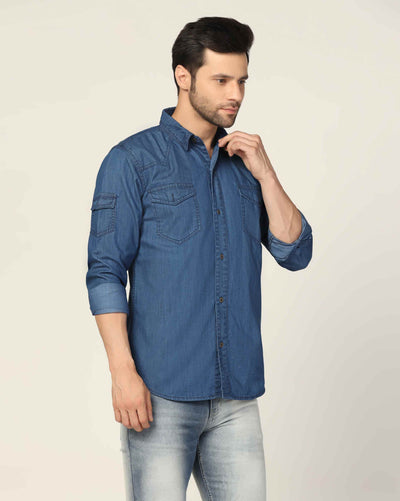 Kagad Jeans Mens Slim Fit Shirt Storm Blue - Style Code "KGDSHT-403057