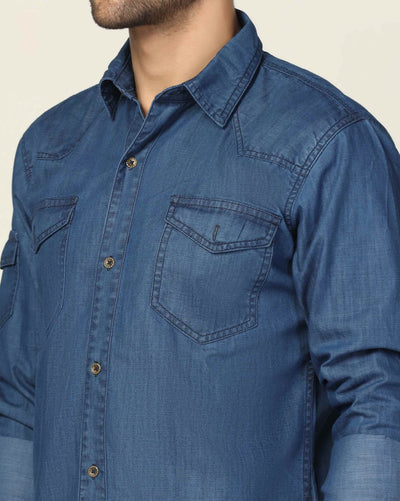 Kagad Jeans Mens Slim Fit Shirt Storm Blue - Style Code "KGDSHT-403057