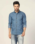 Kagad Jeans Mens Slim Fit Shirt Breeze Blue - Style Code "KGDSHT-403058