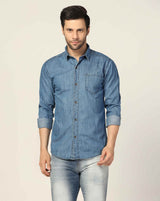 Kagad Jeans Mens Slim Fit Shirt Breeze Blue - Style Code "KGDSHT-403058