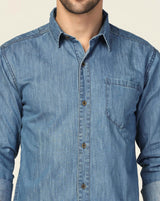 Kagad Jeans Mens Slim Fit Shirt Breeze Blue - Style Code "KGDSHT-403058