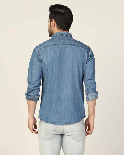 Kagad Jeans Mens Slim Fit Shirt Breeze Blue - Style Code "KGDSHT-403058