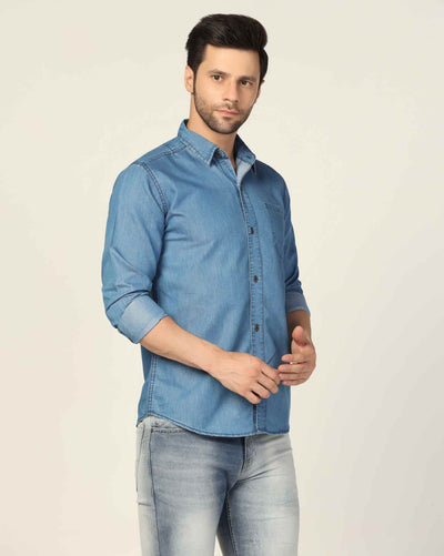 Kagad Jeans Mens Slim Fit Shirt Aqua Blue - Style Code "KGDSHT-403059