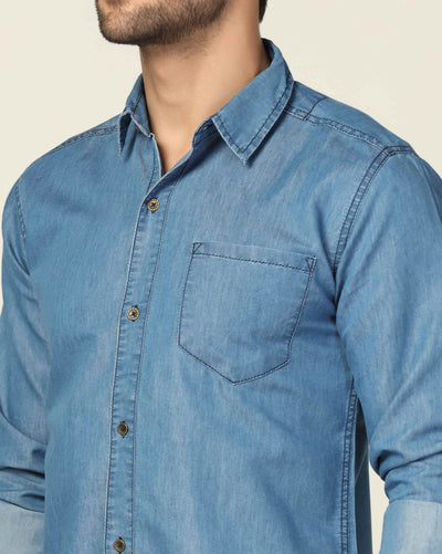 Kagad Jeans Mens Slim Fit Shirt Aqua Blue - Style Code "KGDSHT-403059
