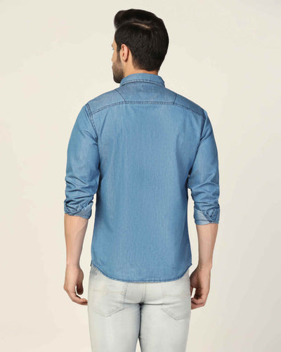 Kagad Jeans Mens Slim Fit Shirt Aqua Blue - Style Code "KGDSHT-403059