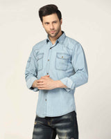 Kagad Jeans Mens Slim Fit Shirt Arctic Blue - Style Code "KGDSHT-403060
