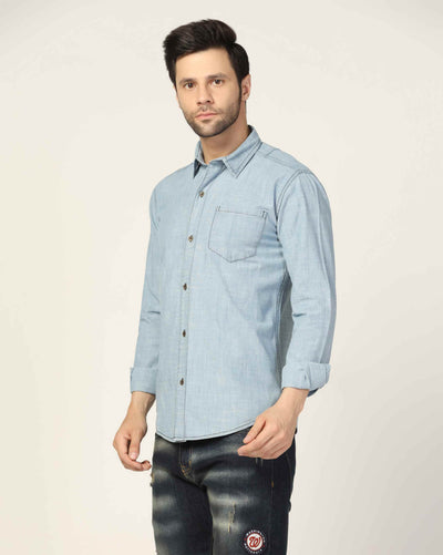 Kagad Jeans Mens Slim Fit Shirt Arctic Blue - Style Code "KGDSHT-403061