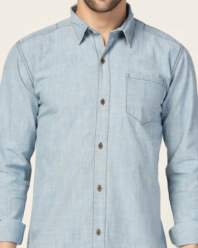 Kagad Jeans Mens Slim Fit Shirt Arctic Blue - Style Code "KGDSHT-403061