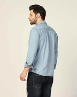 Kagad Jeans Mens Slim Fit Shirt Arctic Blue - Style Code "KGDSHT-403061