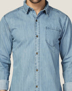 Kagad Jeans Mens Slim Fit Shirt Light Aqua Blue - Style Code "KGDSHT-403062