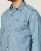 Kagad Jeans Mens Slim Fit Shirt Light Aqua Blue - Style Code "KGDSHT-403062