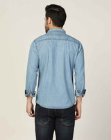 Kagad Jeans Mens Slim Fit Shirt Light Aqua Blue - Style Code "KGDSHT-403062