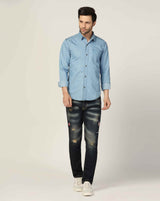 Kagad Jeans Mens Slim Fit Shirt Light Blue - Style Code "KGDSHT-403063