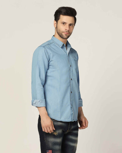 Kagad Jeans Mens Slim Fit Shirt Light Blue - Style Code "KGDSHT-403063