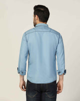 Kagad Jeans Mens Slim Fit Shirt Light Blue - Style Code "KGDSHT-403063