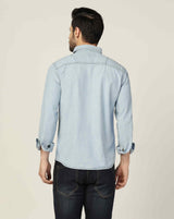 Kagad Jeans Mens Slim Fit Shirt Ice Blue - Style Code "KGDSHT-403064
