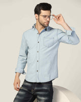 Kagad Jeans Mens Slim Fit Shirt Ice Blue - Style Code "KGDSHT-403064