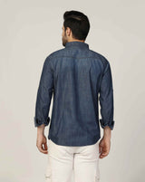 Kagad Jeans Mens Slim Fit Shirt Dark Faded Blue - Style Code "KGDSHT-403052