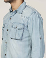 Kagad Jeans Mens Slim Fit Shirt Arctic Blue - Style Code "KGDSHT-403051