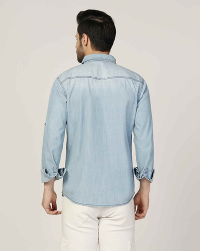Kagad Jeans Mens Slim Fit Shirt Arctic Blue - Style Code "KGDSHT-403051