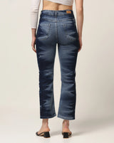 Kagad Jeans Womens High Rise Regular Fit Indigo Textured Denim Jeans - Style Code "KGDJNS-404011